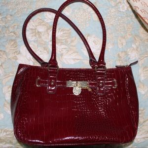 Red Patent Leather Shoulder Bag